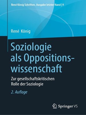 cover image of Soziologie als Oppositionswissenschaft